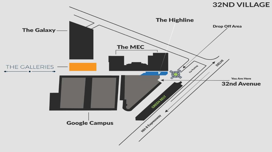32nd Avenue Gurgaon Galleries Location Map