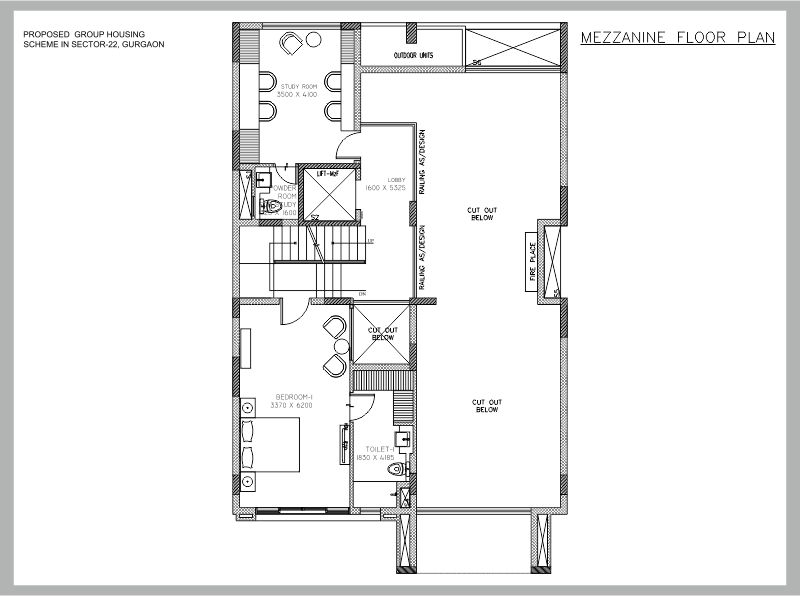 3bhk 3090 sq area of Ambience Creacions