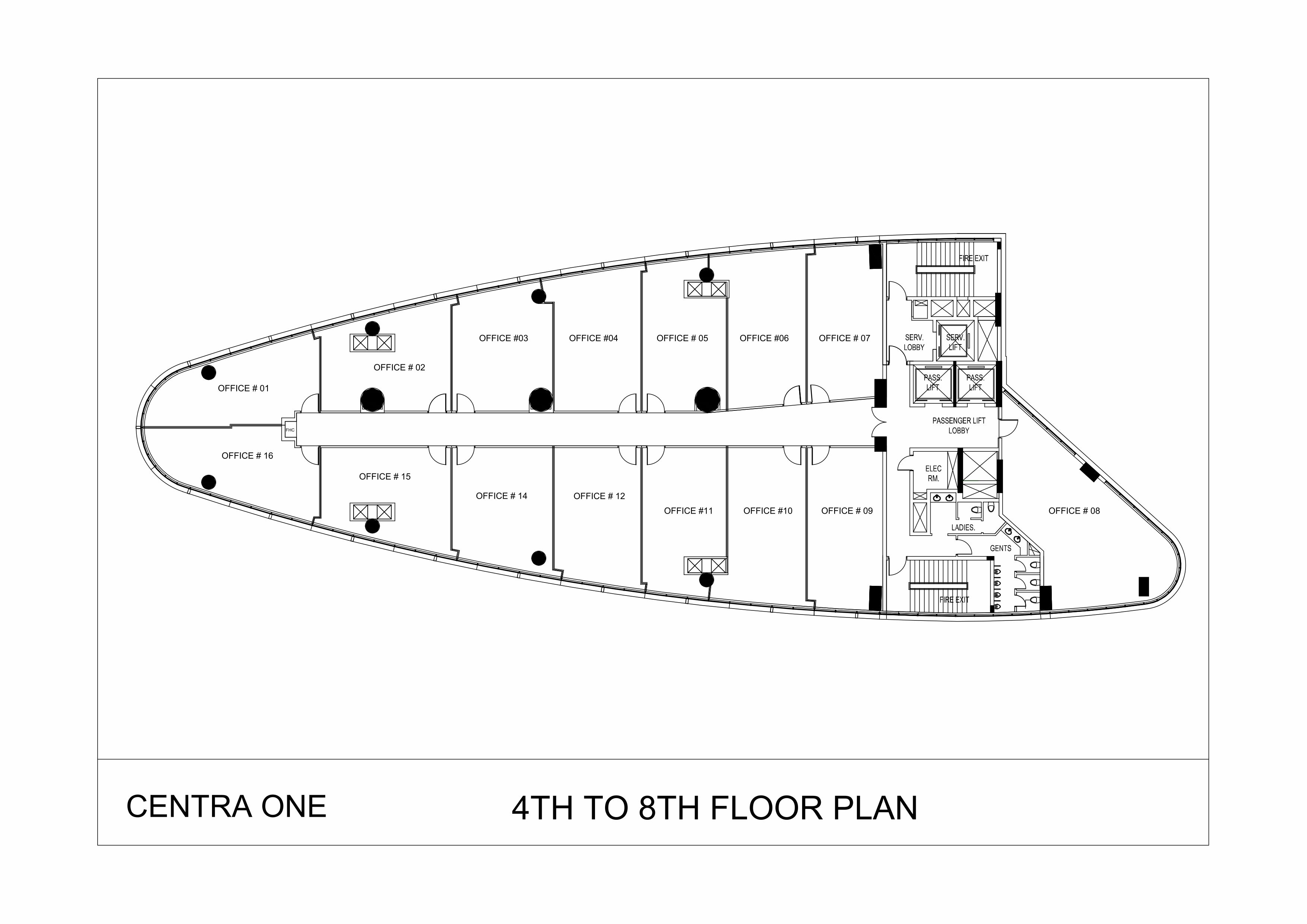 BPTP Centra One  4th to 8th Floor Plan
