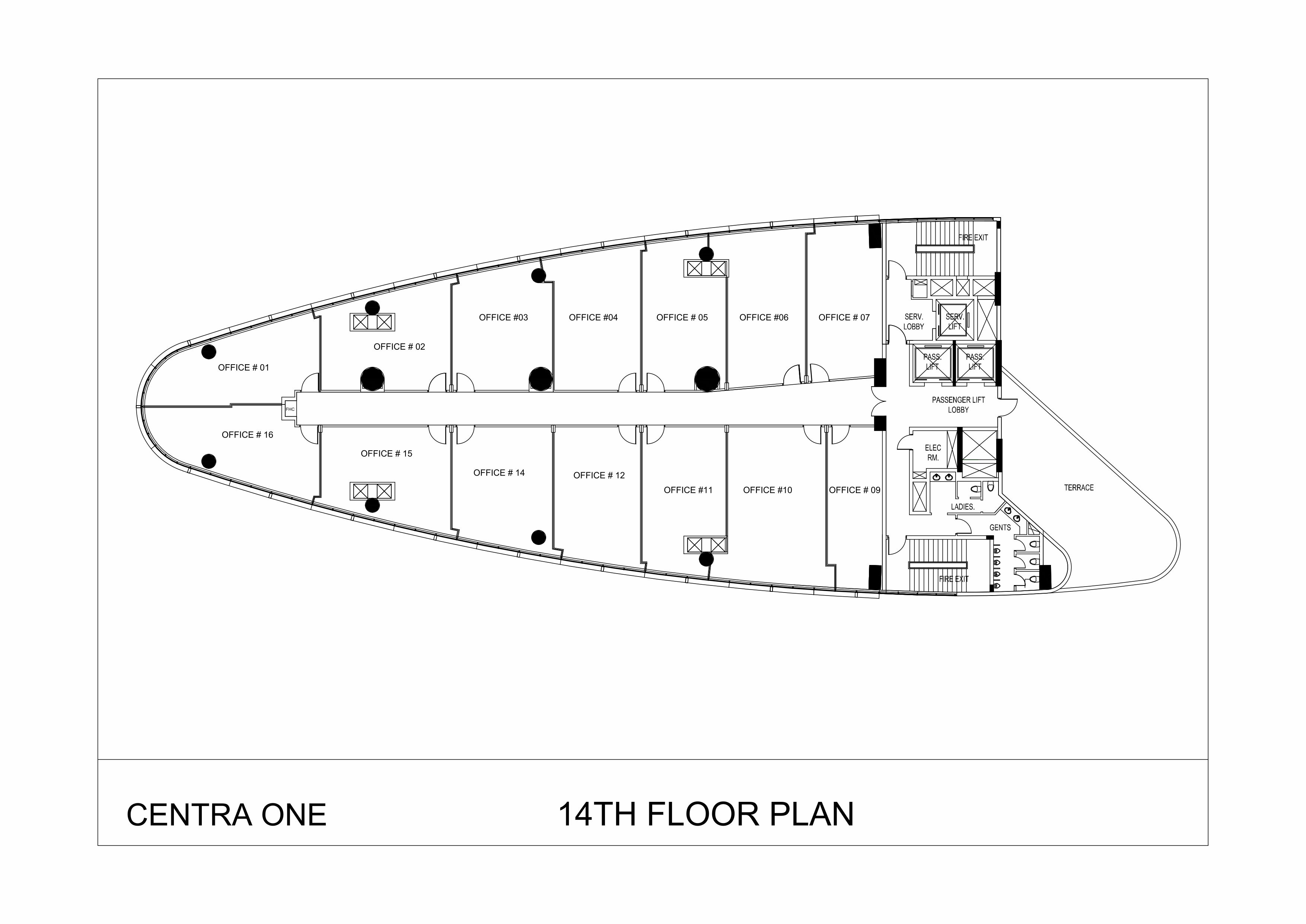 BPTP Centra One 14th Floor Plan