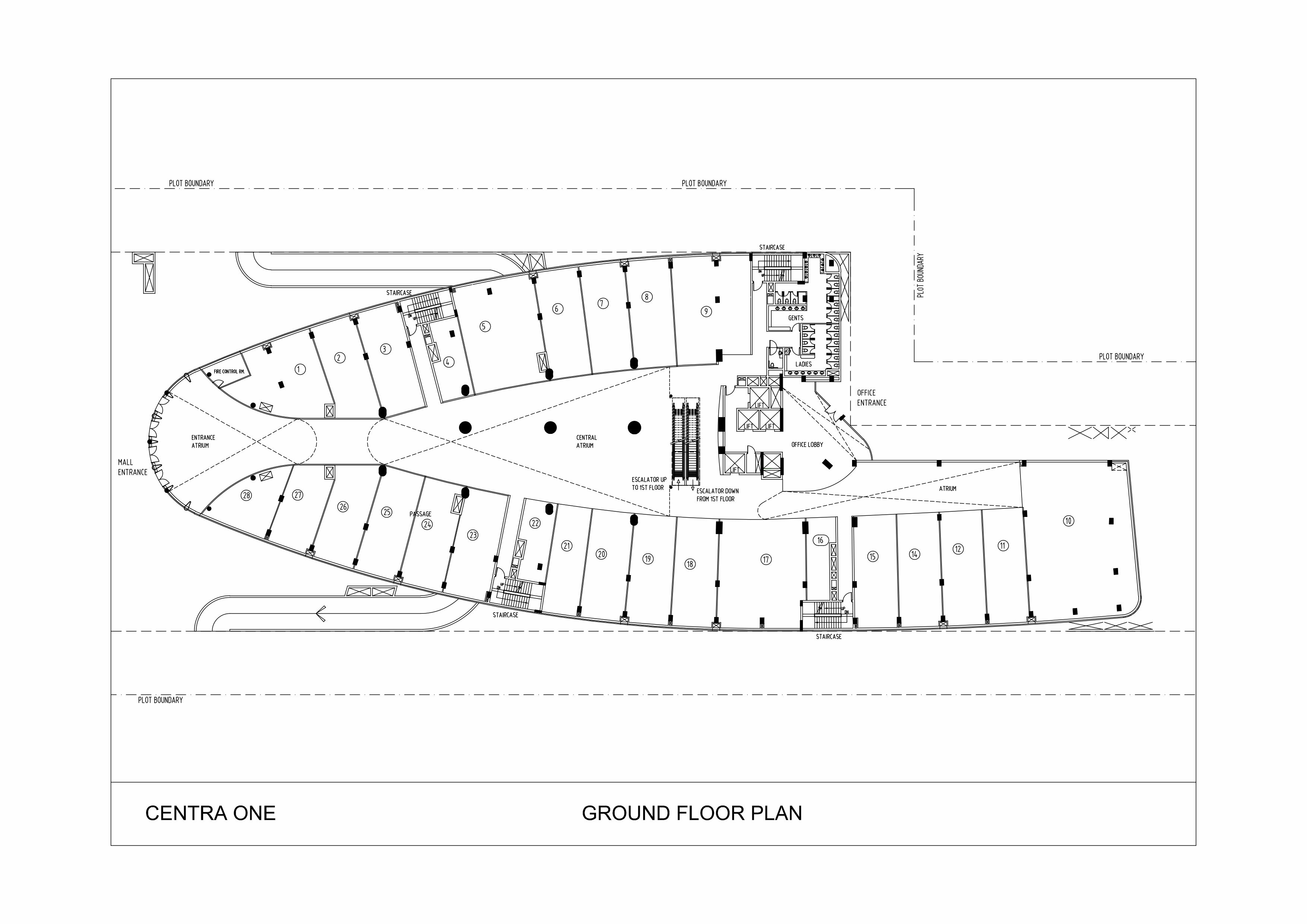 BPTP Centra One Ground Floor Plan