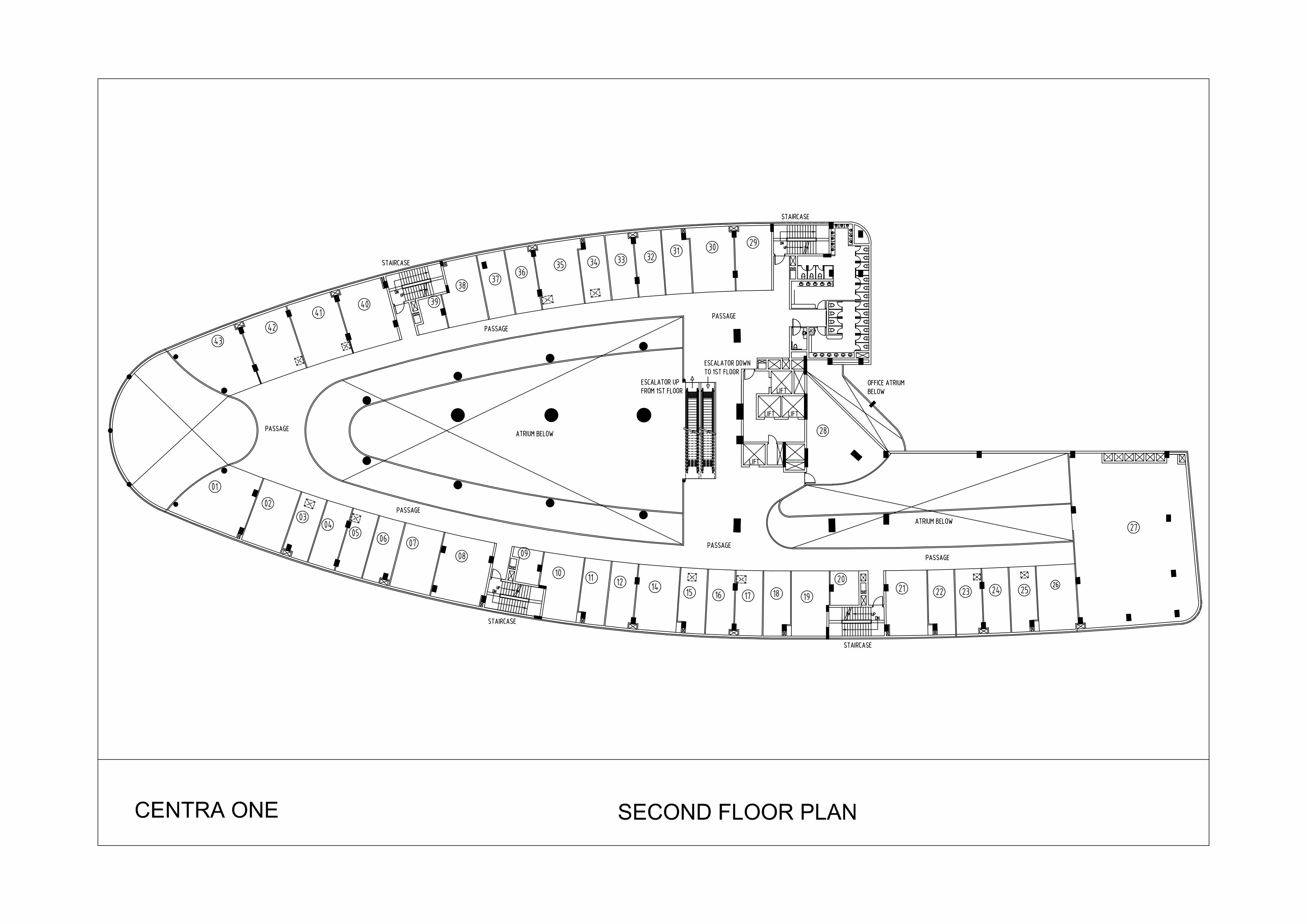 BPTP Centra One  2nd Floor Plan