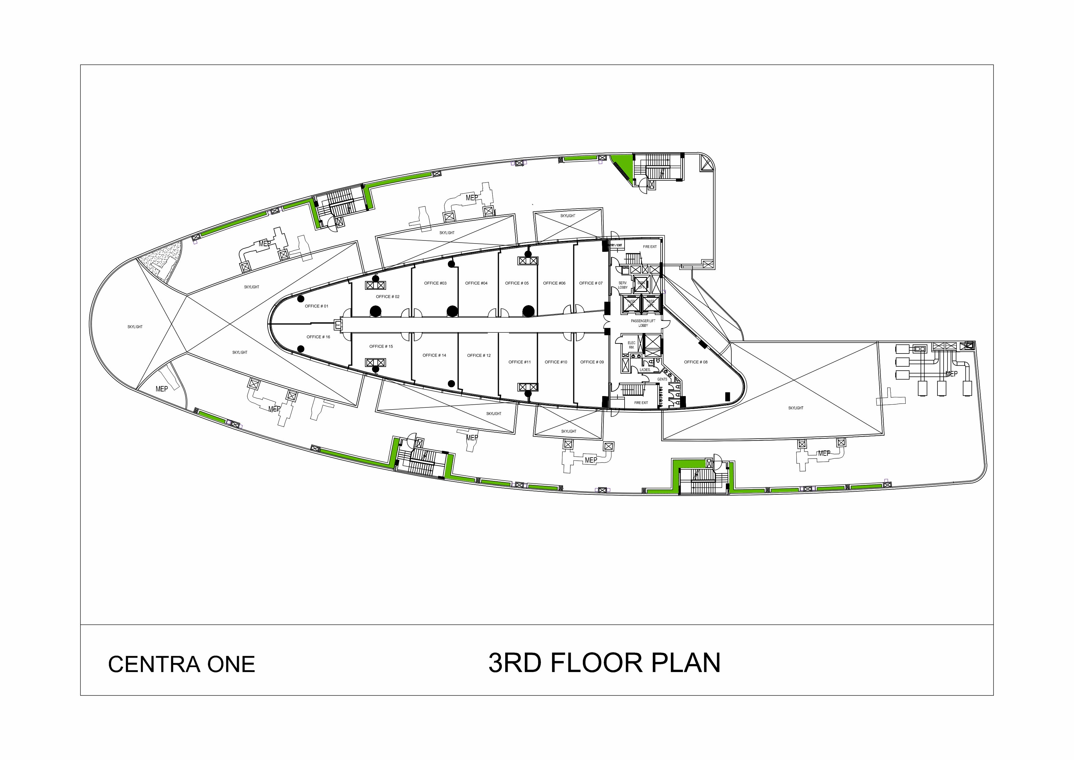 BPTP Centra One 3rd Floor Plan