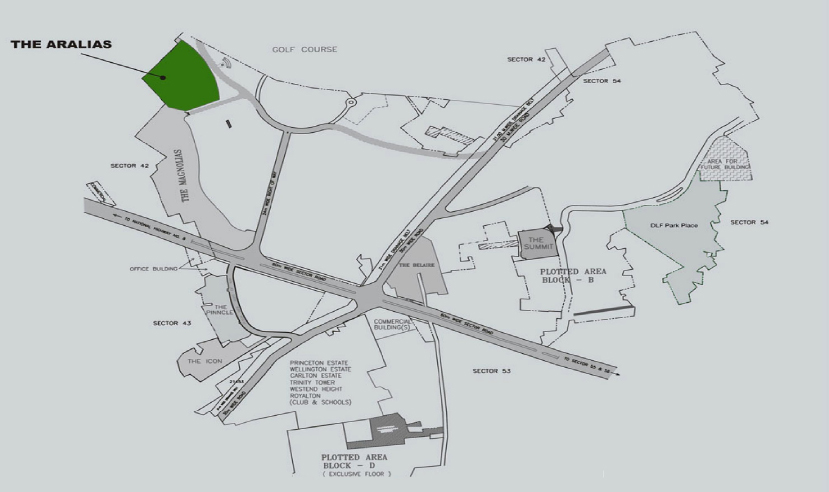 dlf aralias gurgaon location map
