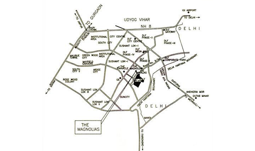 DLF Magnolias Location Map