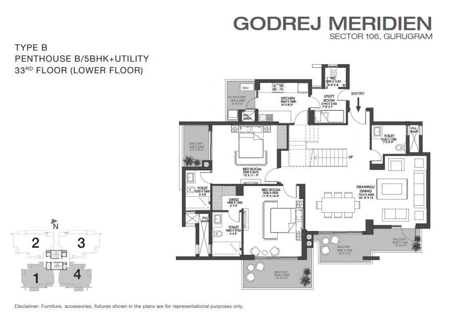 Godrej Meridien 5 BHK Penthouse in Gurgaon
