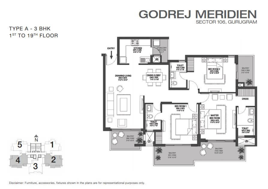 Godrej Meridien 3 BHK - Type B