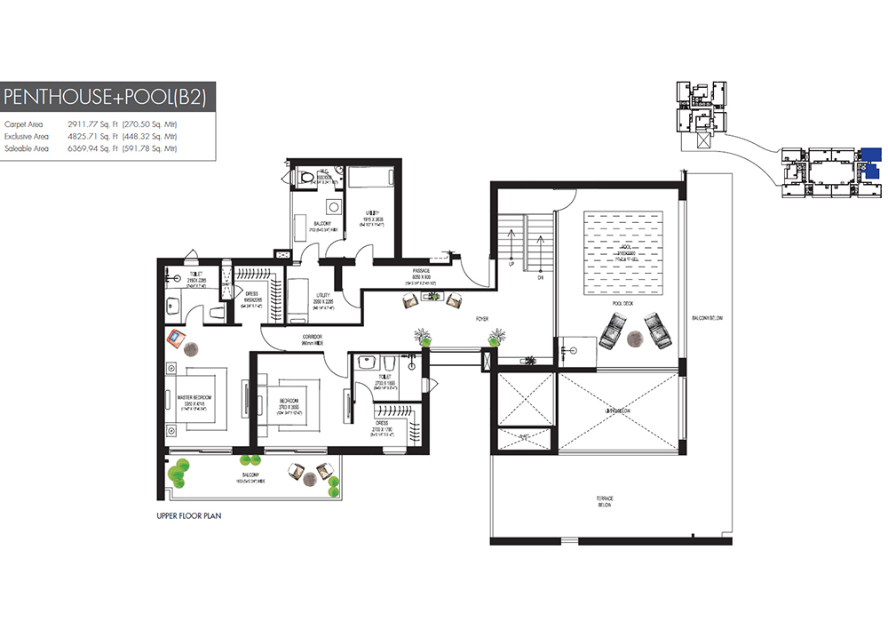 Krisumi Waterfall Residences Floor Plan - PENTHOUSE+POOL(C2)
