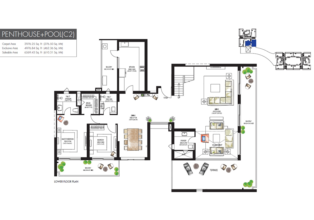 Krisumi Waterfall Residences Floor Plan - PENTHOUSE+POOL(C4)
