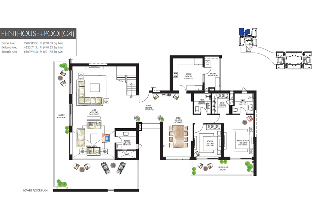Krisumi Waterfall Residences Floor Plan - PENTHOUSE+POOL(C4)
