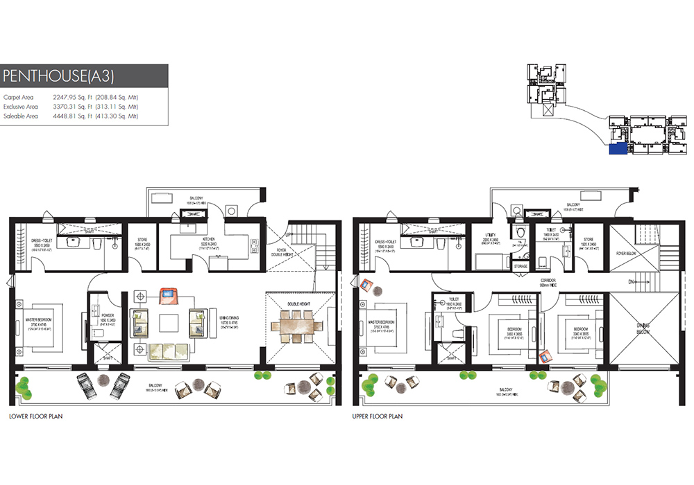 Krisumi Waterfall Residences Floor Plan - PENTHOUSE(A3)

