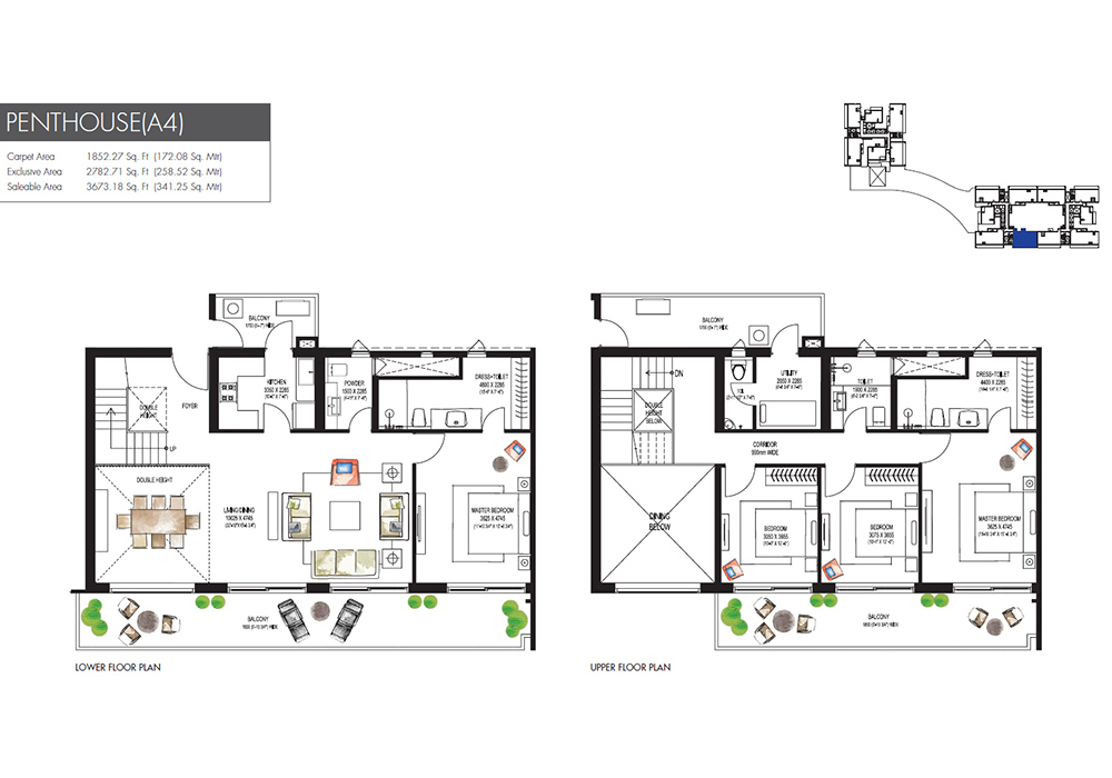 Krisumi Waterfall Residences Floor Plan - PENTHOUSE(B3)
