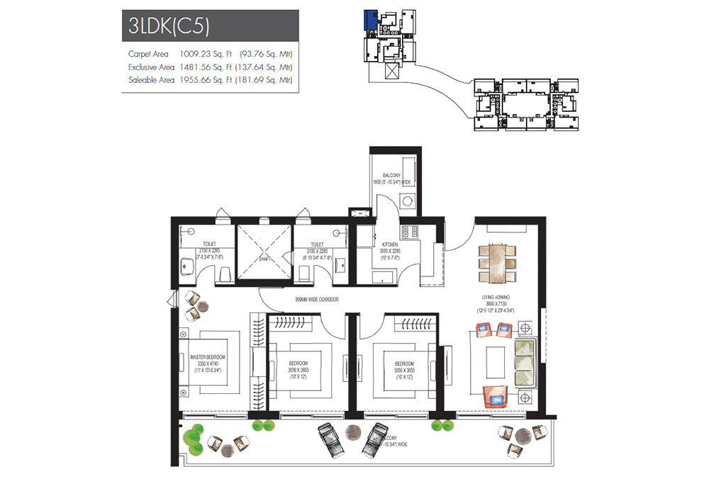 Krisumi Waterfall Residences Floor Plan 10- 3LDK(B2)
