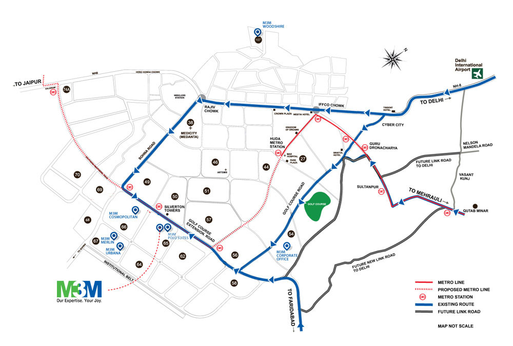 M3M City Heights Location Map