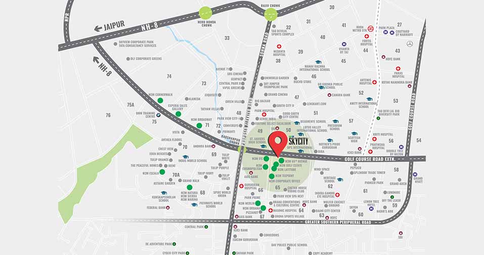 m3m Sky City location advantages