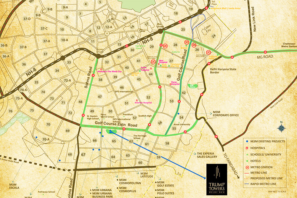 M3M Trump Tower Location Map