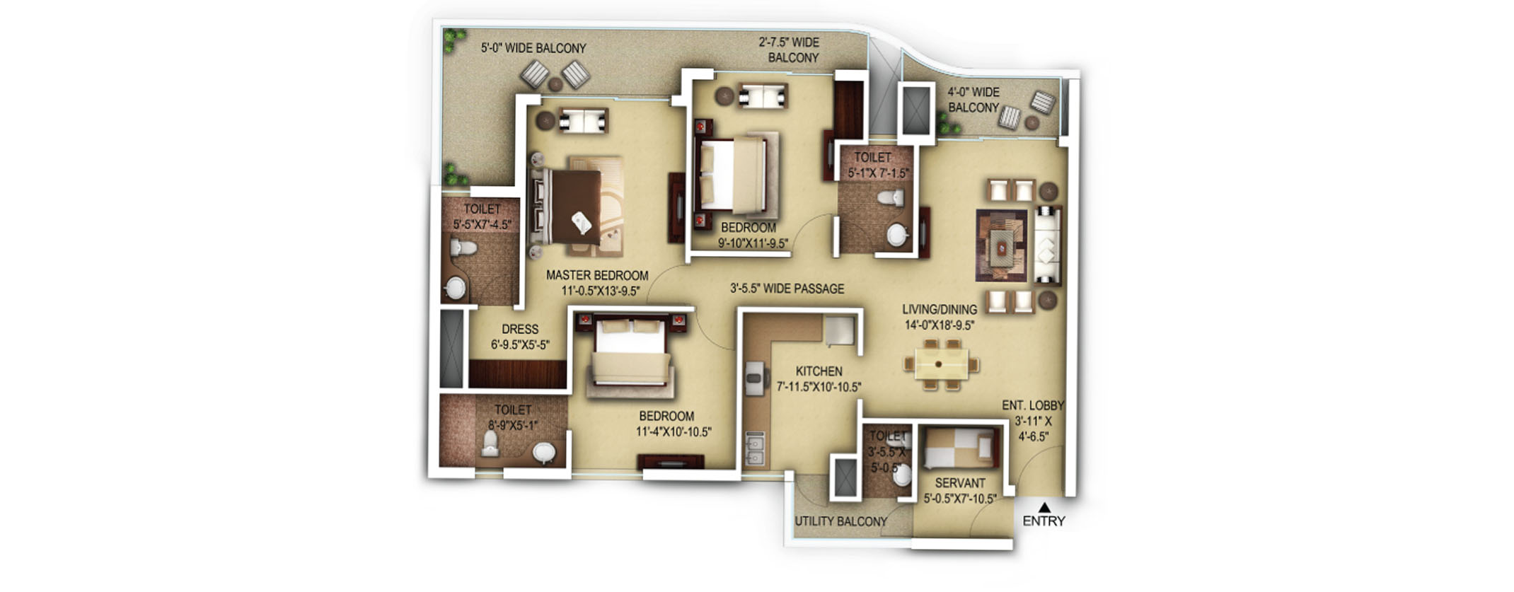 Paras Dews 3 Bhk Apartments