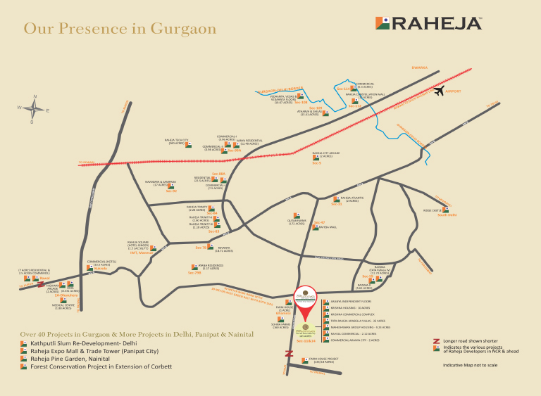 Raheja Aranya Sector 11/14 Location