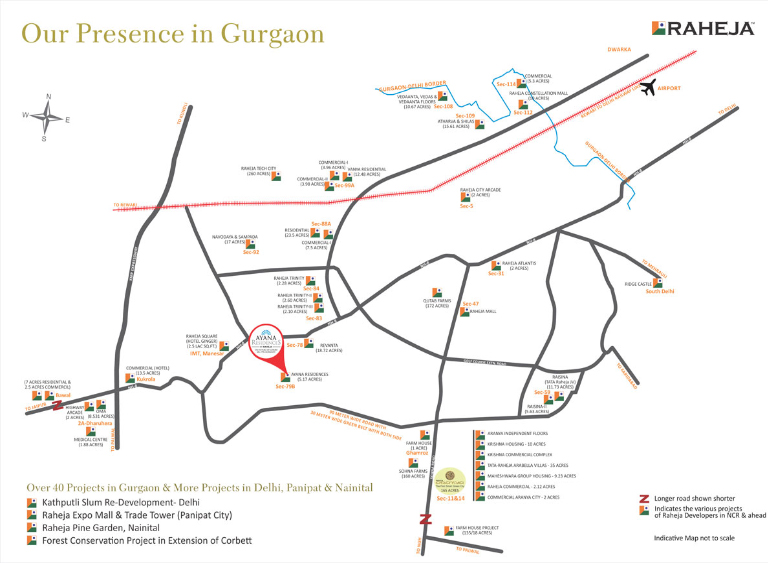 Raheja Ayana sector 79 location map