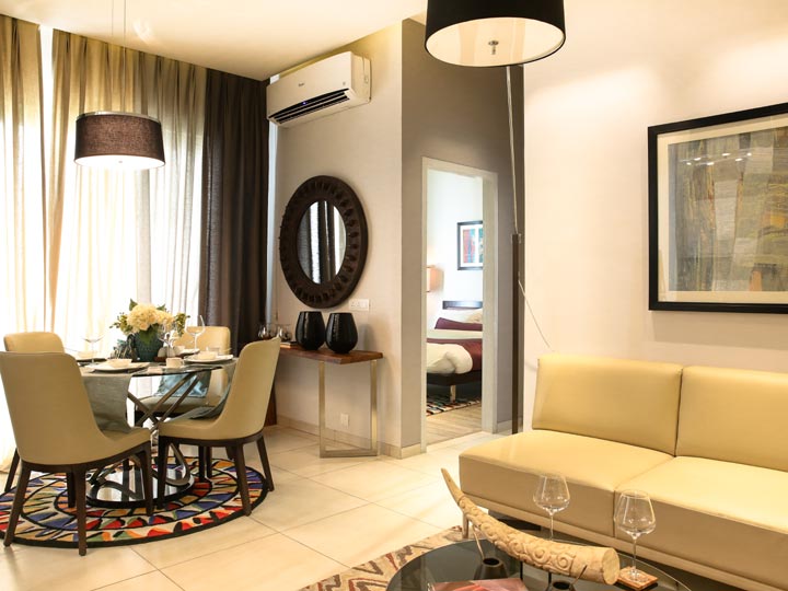 living area in scarlet suites gurgaon