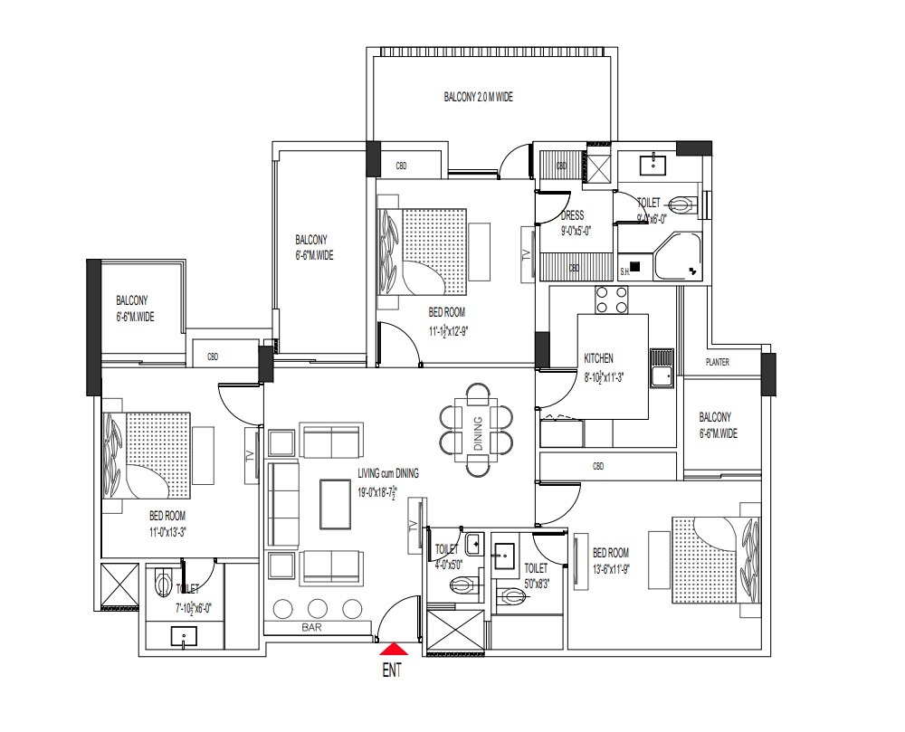 Anantraj Estate 3bhk Floor Plans